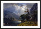 Albert Bierstadt Print, Mount Starr King, Yosemite in a black frame