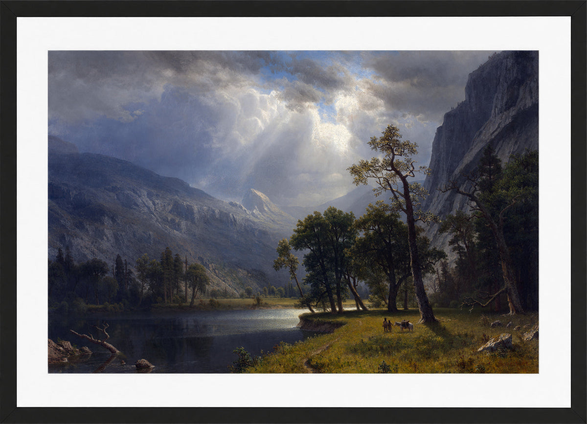 Albert Bierstadt Print, Mount Starr King, Yosemite in a black frame