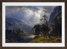 Albert Bierstadt Print, Mount Starr King, Yosemite in a brown frame