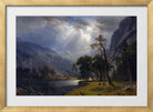 Albert Bierstadt Print, Mount Starr King, Yosemite in a gold frame