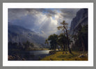 Albert Bierstadt Print, Mount Starr King, Yosemite in a light grey frame