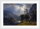 Albert Bierstadt Print, Mount Starr King, Yosemite in a white frame