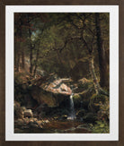 Albert Bierstadt Print, Mountain Brook in a brown frame