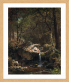 Albert Bierstadt Print, Mountain Brook in an oak frame