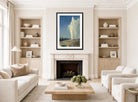 Albert Bierstadt Print, Old Faithful displayed in a Scandinavian living room