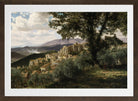 Albert Bierstadt Print, Olevano in a brown frame