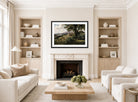 Albert Bierstadt Print, Olevano displayed in a Scandinavian living room