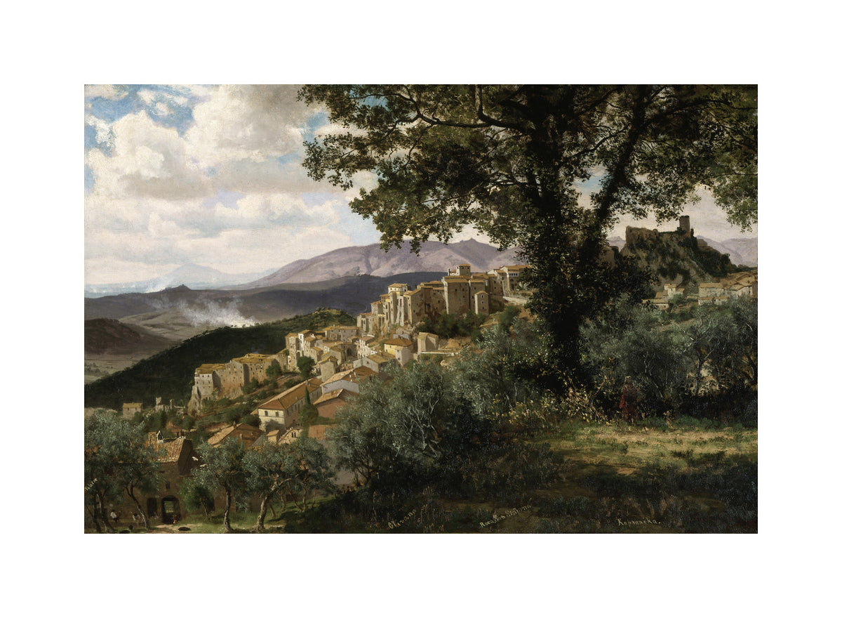 Albert Bierstadt Print, Olevano with a white border for rolled canvas