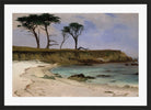 Albert Bierstadt Print, Sea Cove in a black frame
