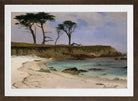 Albert Bierstadt Print, Sea Cove in a brown frame