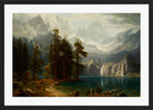 Albert Bierstadt Print, Sierra Nevada Albert Bierstadt circa 1871 in a black frame