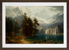 Albert Bierstadt Print, Sierra Nevada Albert Bierstadt circa 1871 in a brown frame