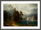 Albert Bierstadt Print, Sierra Nevada Albert Bierstadt circa 1871 in a dark grey frame