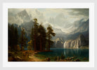 Albert Bierstadt Print, Sierra Nevada Albert Bierstadt circa 1871 in a white frame