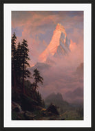 Albert Bierstadt Print, Sunrise on the Matterhorn in a black frame