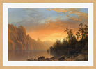 Albert Bierstadt Print, Sunset in California in an oak frame