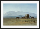 Albert Bierstadt Print, Surveyor’s Wagon in the Rockies in a black frame