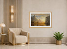 Albert Bierstadt Print, Valley of the Yosemite displayed in an Art Deco interior