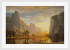 Albert Bierstadt Print, Valley of the Yosemite in a white frame