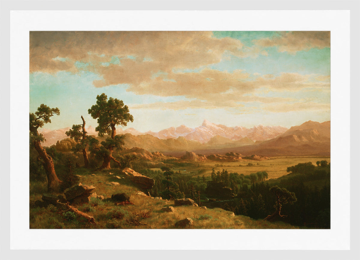Albert Bierstadt Print, Wind River Country in a white frame