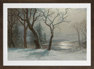 Albert Bierstadt Print, Winter In Yosemite in a brown frame