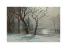 Albert Bierstadt Print, Winter In Yosemite with a white border for rolled canvas