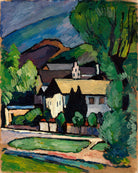 Bayerische Dorfhäuser unter Bäumen (c. 1911) by Alexander Kanoldt — unframed