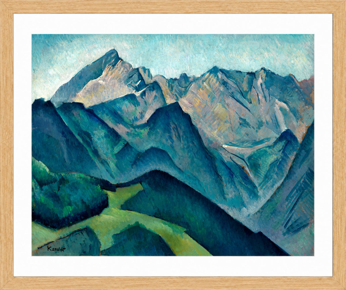 Blick auf die Alpspitze (c. 1932) by Alexander Kanoldt — oak frame