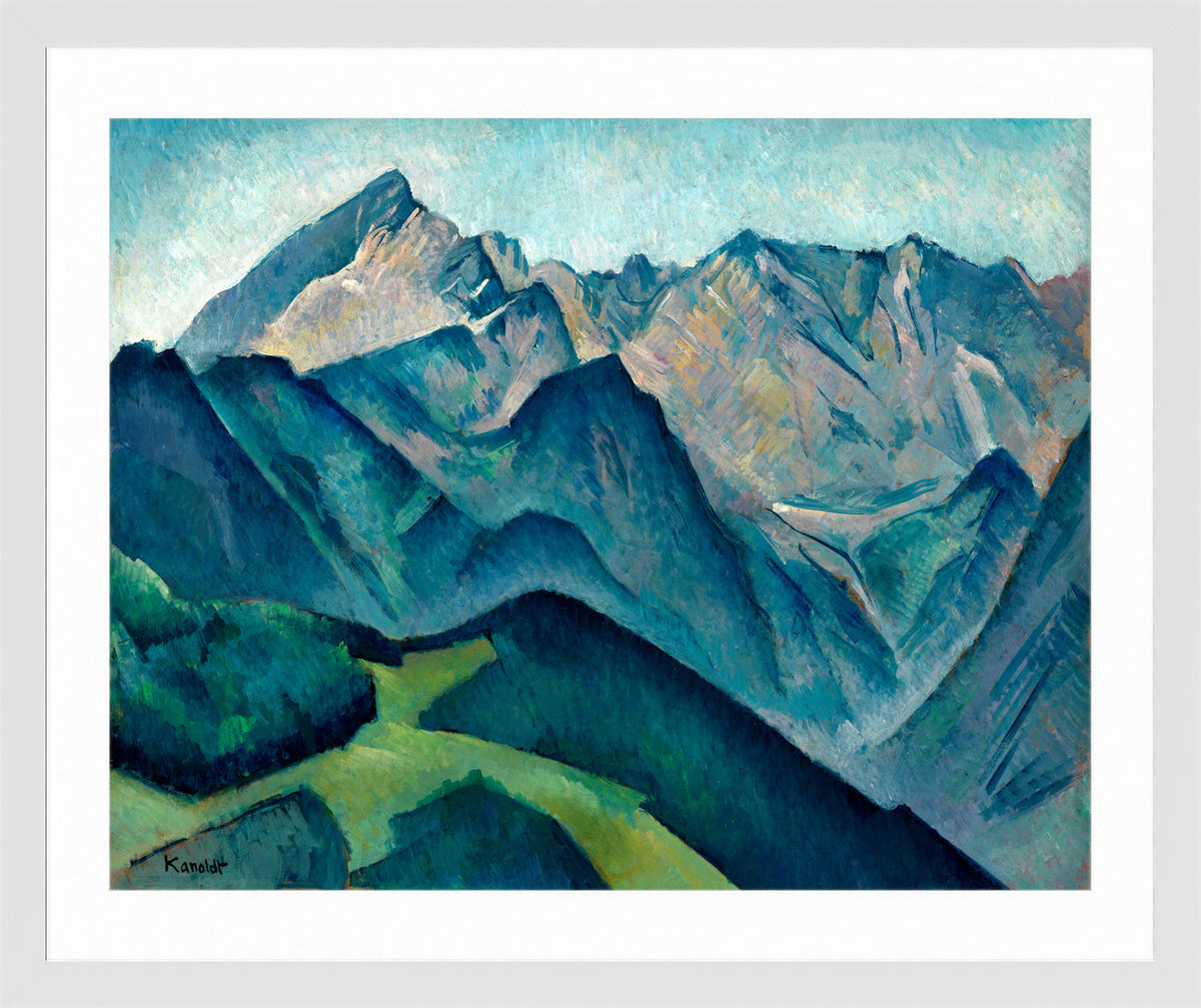 Blick auf die Alpspitze (c. 1932) by Alexander Kanoldt — white frame