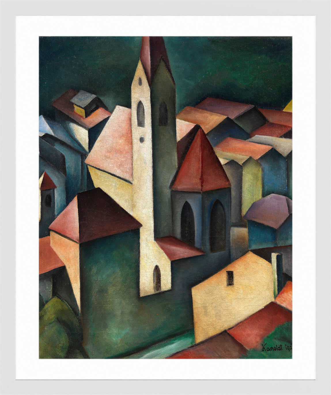Die Kirche III (1920) by Alexander Kanoldt — white frame