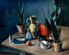 Grosses Stilleben mit Krügen und roter Teedose (1922) by Alexander Kanoldt — unframed