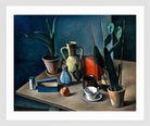 Grosses Stilleben mit Krügen und roter Teedose (1922) by Alexander Kanoldt — white frame