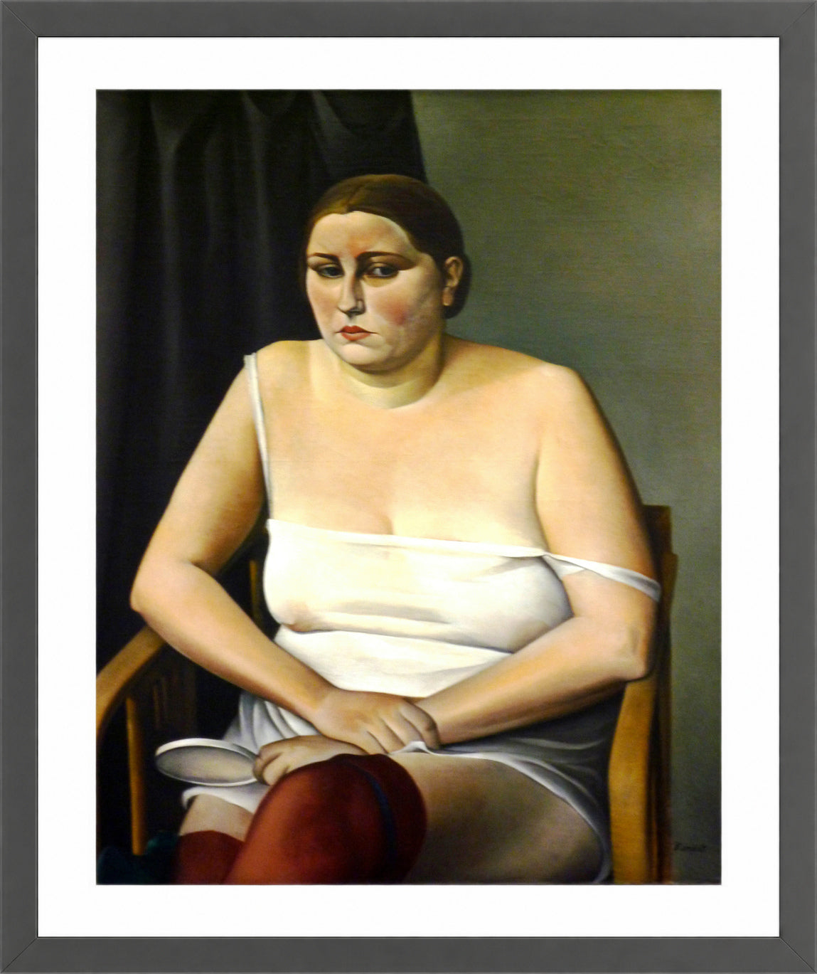 Halbakt II (1926) by Alexander Kanoldt — dark grey frame