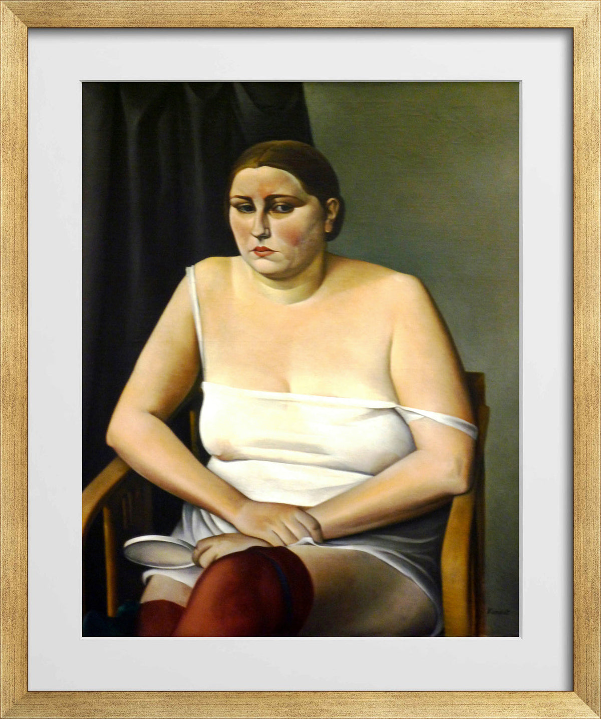 Halbakt II (1926) by Alexander Kanoldt — gold frame