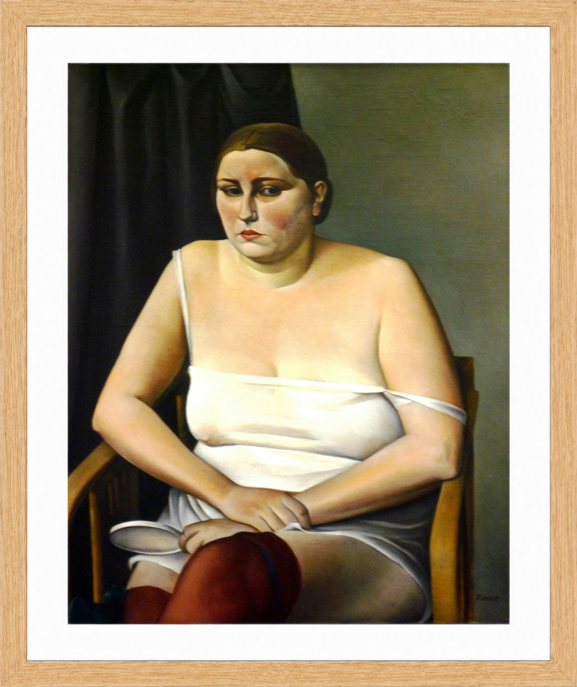 Halbakt II (1926) by Alexander Kanoldt — oak frame