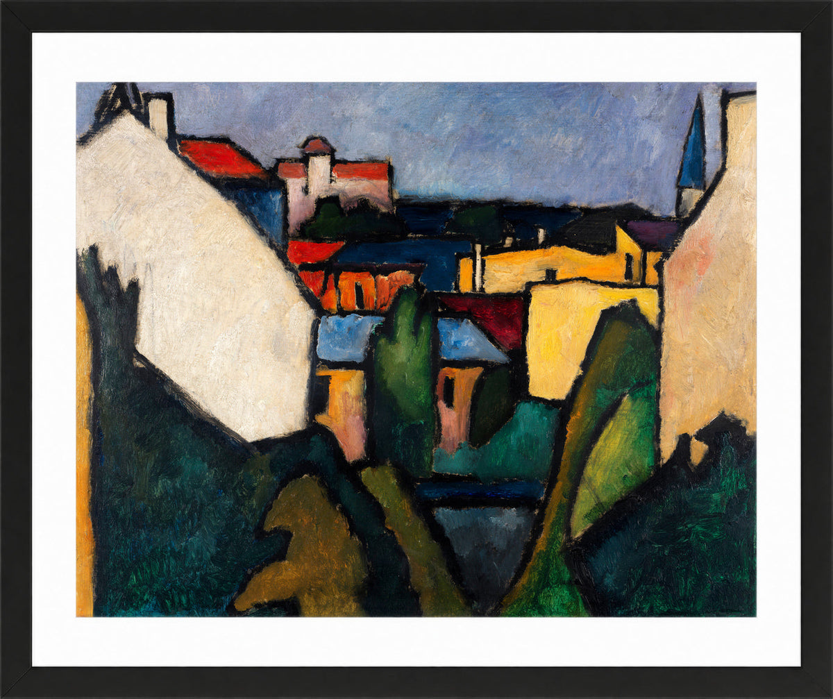 Häuser (1910) by Alexander Kanoldt — black frame
