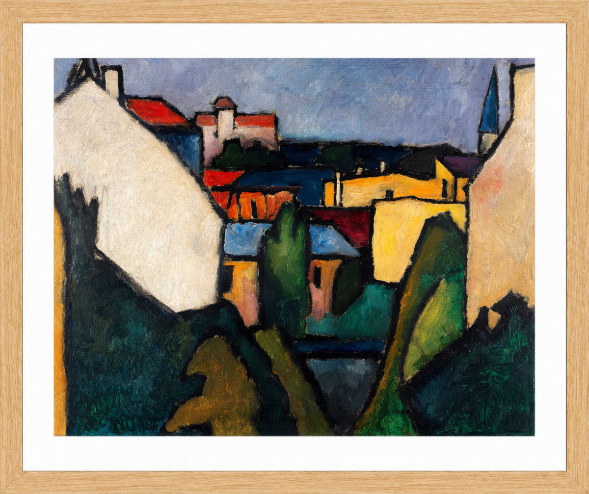 Häuser (1910) by Alexander Kanoldt — oak frame