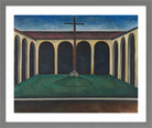 Kreuzgang I (1913) by Alexander Kanoldt — light grey frame
