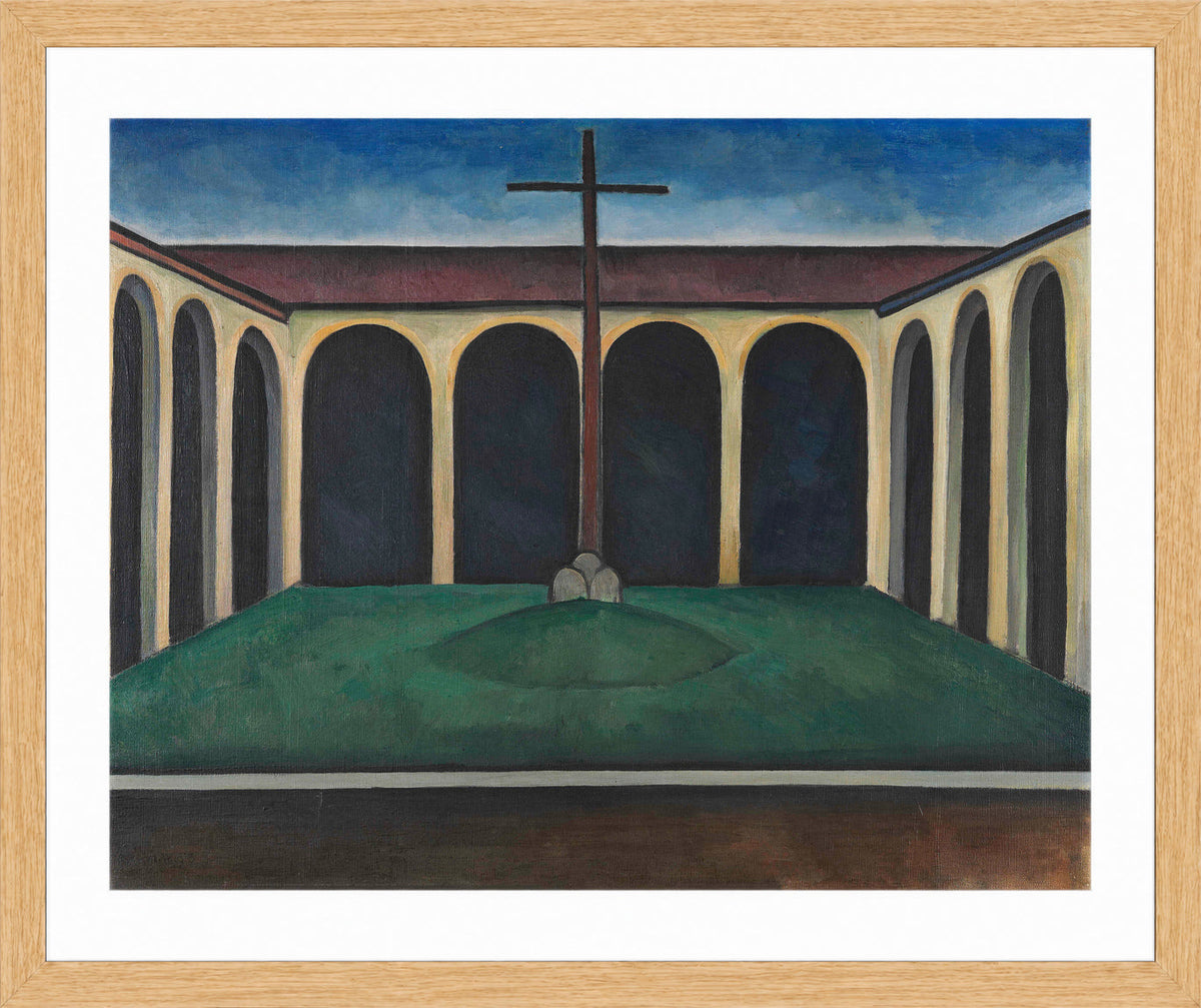 Kreuzgang I (1913) by Alexander Kanoldt — oak frame