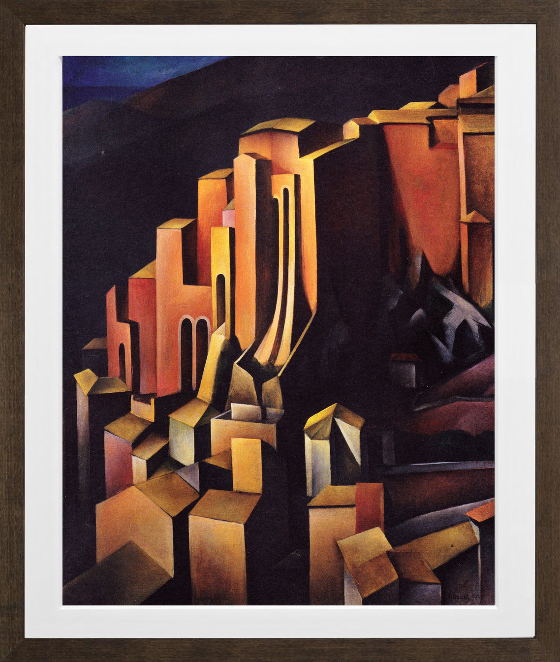 Olevano (1924) by Alexander Kanoldt — brown frame