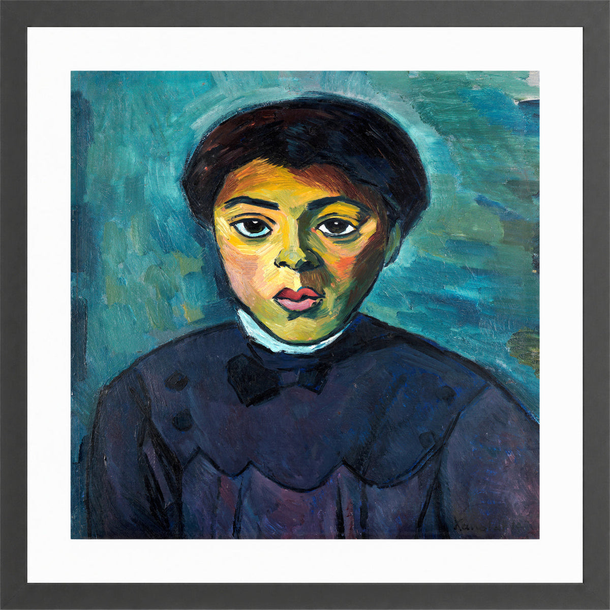 Portrait of a Girl (1911) by Alexander Kanoldt — dark grey frame