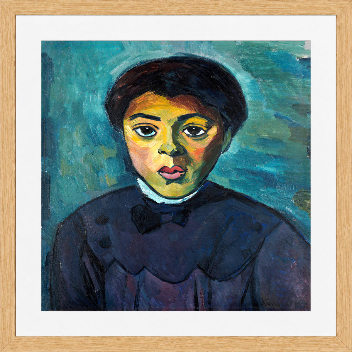 Portrait of a Girl (1911) by Alexander Kanoldt — oak frame
