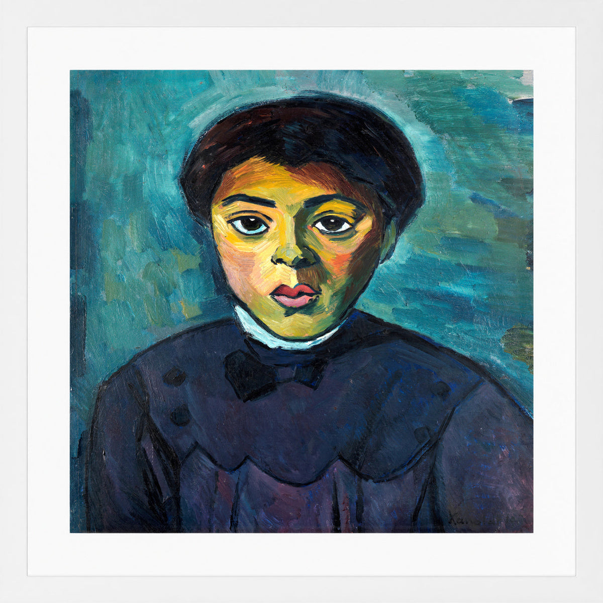 Portrait of a Girl (1911) by Alexander Kanoldt — white frame