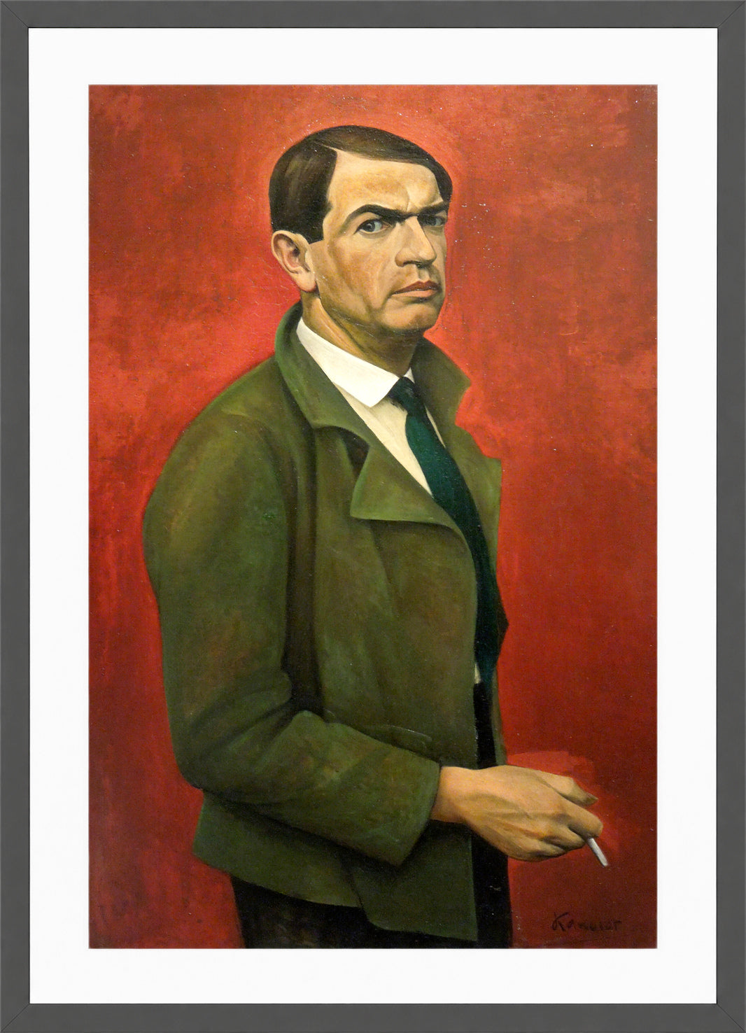 Self-Portrait (1929) by Alexander Kanoldt — dark grey frame