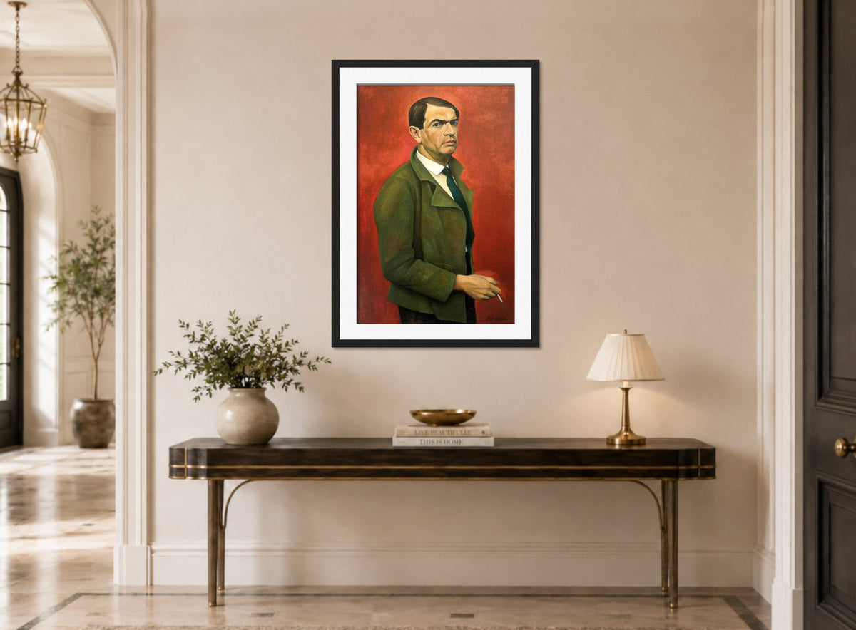 Self-Portrait (1929) by Alexander Kanoldt — hallway