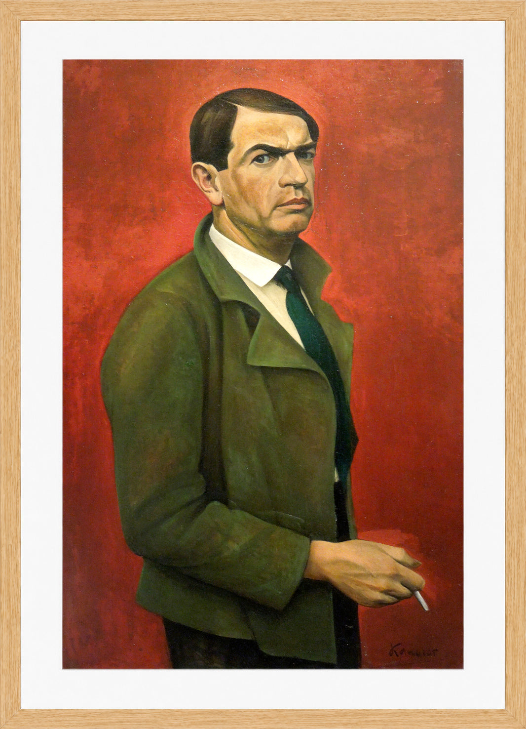 Self-Portrait (1929) by Alexander Kanoldt — oak frame