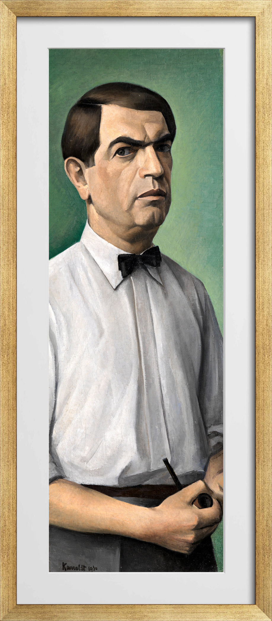 Self-Portrait (1930) by Alexander Kanoldt — gold frame