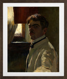 Self-Portrait by Alexander Kanoldt — brown frame