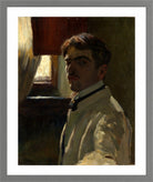 Self-Portrait by Alexander Kanoldt — light grey frame