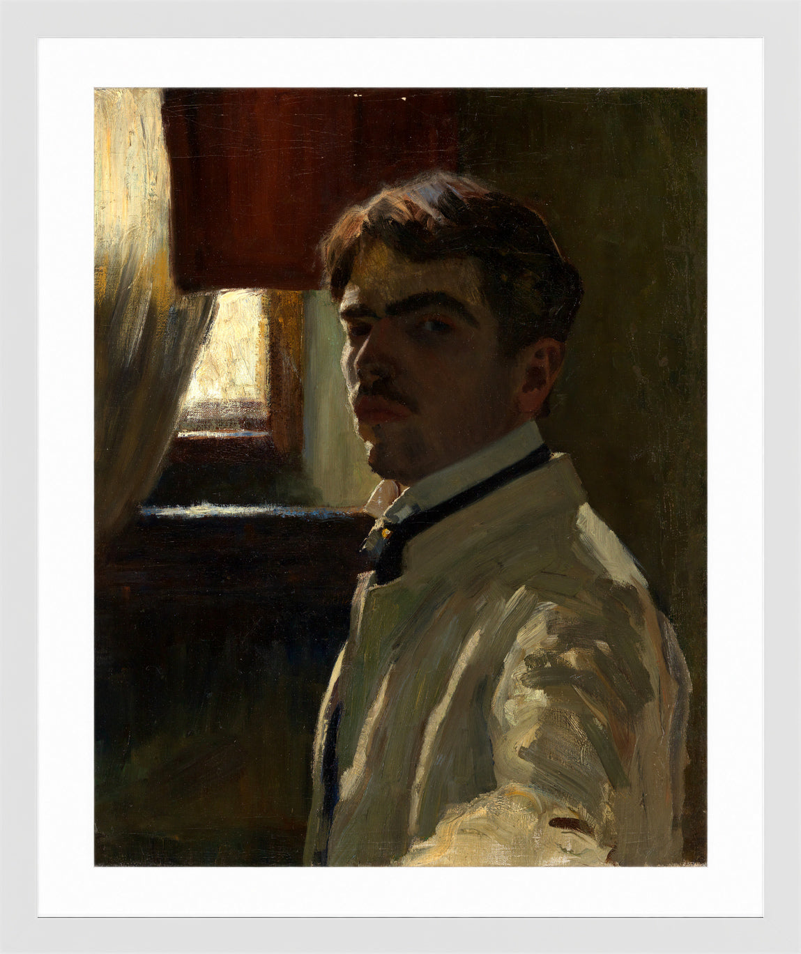 Self-Portrait by Alexander Kanoldt — white frame